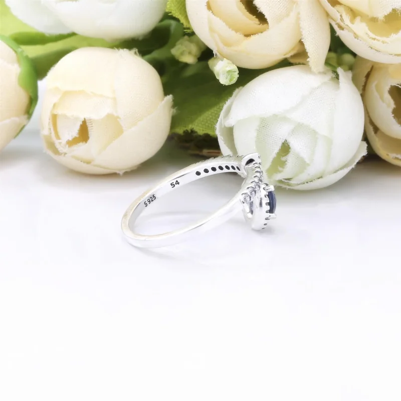 (slika za) PANDORA modri viseči okrogli bleščeči prstan - 198491C02 - Ogled 4