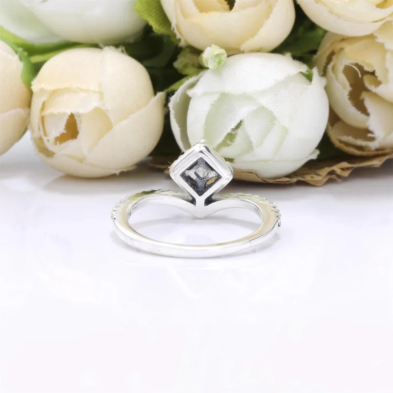 (slika za) PANDORA Square Sparkle Wishbone prstan - 198420C01 - Ogled 5