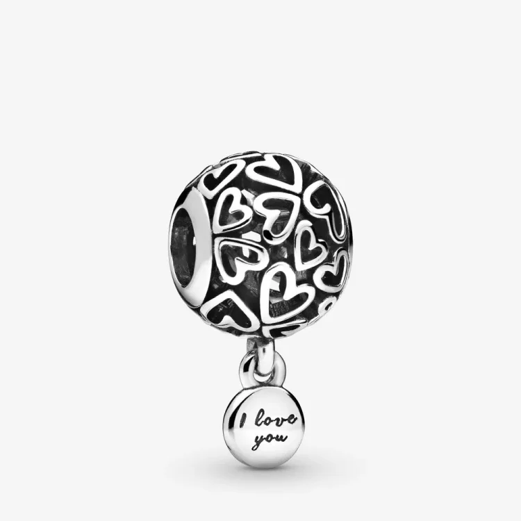 Obesek PANDORA Openwork Love Hearts - 798606C00