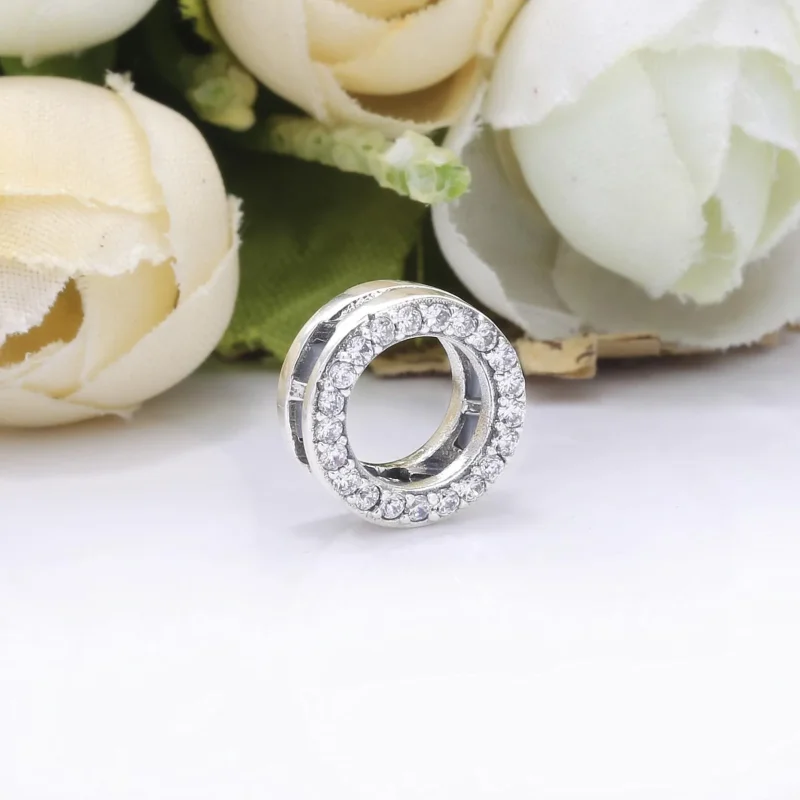 (slika za) PANDORA Obesek za sponke Circle of Pavé - 798600C01 - Ogled 2