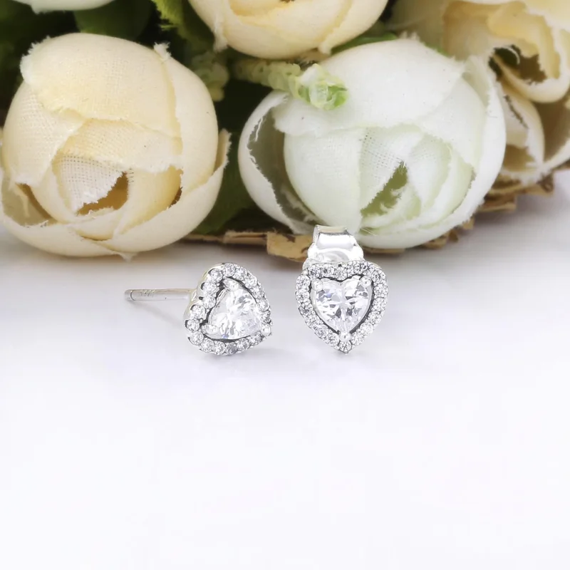 (slika za) PANDORA Uhani s povišanim srčkom - 298427C01 - Ogled 2