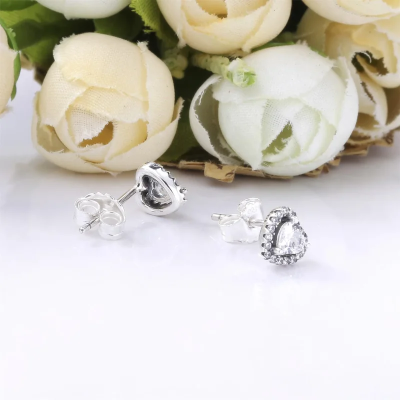 (slika za) PANDORA Uhani s povišanim srčkom - 298427C01 - Ogled 3