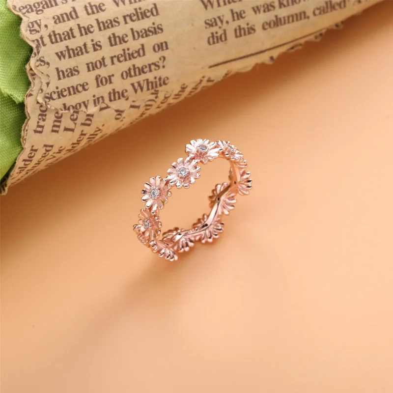 (slika za) PANDORA Bleščeči prstan s krono rože marjetice - 188799C01 - Ogled 2