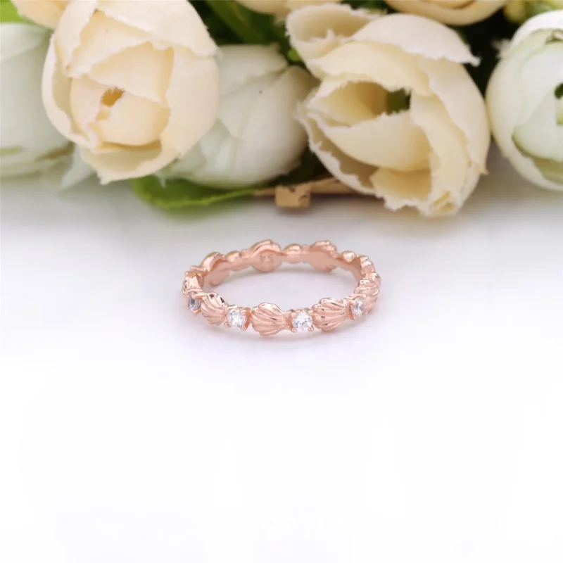 (slika za) PANDORA Bleščeči prstan s paščkom iz školjk - 188946C01 - Ogled 3