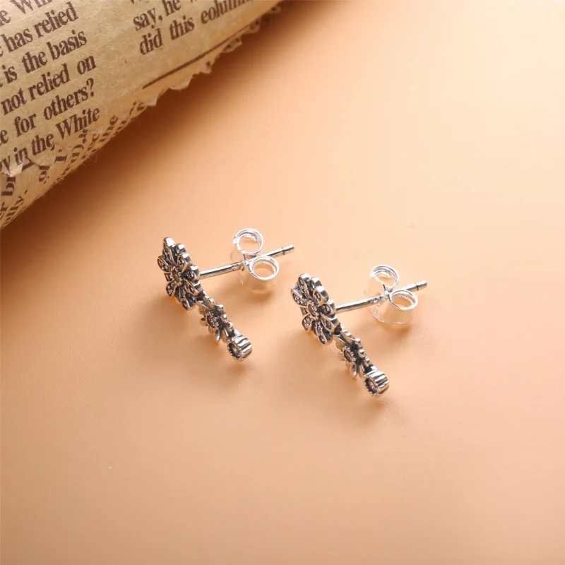 (slika za) PANDORA Bleščeči uhani s cvetovi marjetic Trio - 298876C01 - Ogled 4