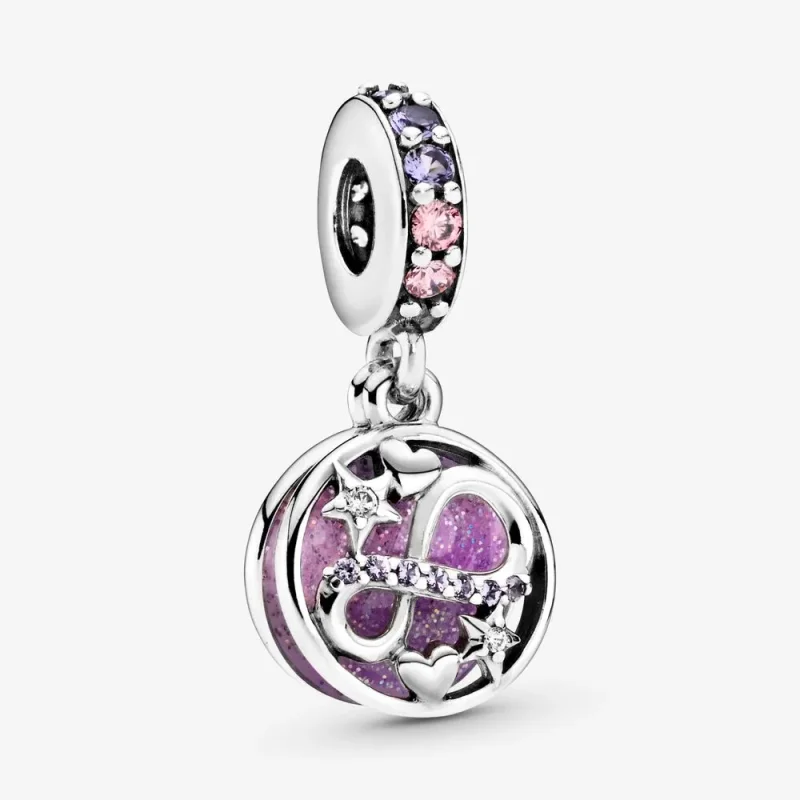 (slika za) PANDORA bleščeči viseči obesek Infinity Hearts & Stars - 798829C01 - Slika izdelka