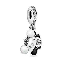PANDORA Disney Poročni viseči srebrni obesek z Mickeyjem in Minnie - 798804C01