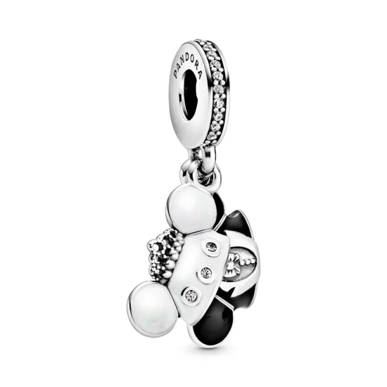 (slika za) PANDORA Disney Poročni viseči srebrni obesek z Mickeyjem in Minnie - 798804C01