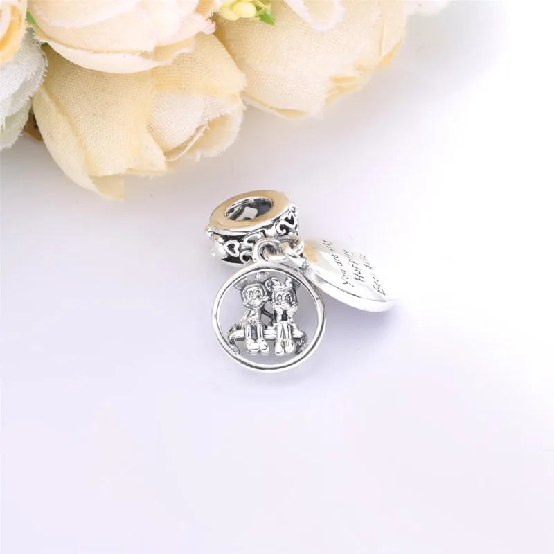 (slika za) PANDORA Disney Viseči obesek Mickey Mouse & Minnie Mouse Srečno do konca - 79886 - Ogled 4