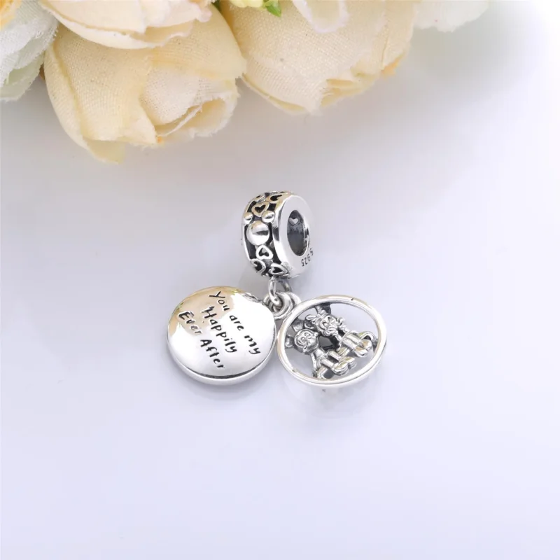 (slika za) PANDORA Disney Viseči obesek Mickey Mouse & Minnie Mouse Srečno do konca - 79886 - Ogled 5