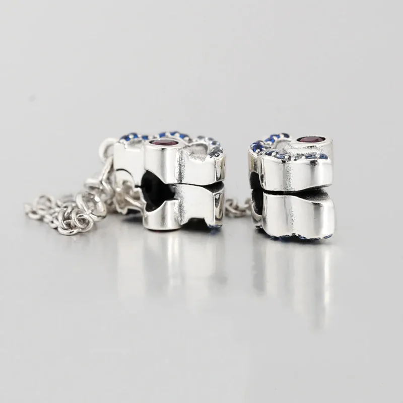 (slika za) PANDORA modra in roza obesek za varnostno verižico s sponkami za ventilator - 79 - Ogled 3