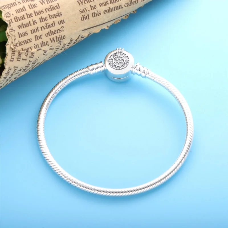 (slika za) Pandora Moments Sparkling Crown O Snake Chain Zapestnica - 599046C01 - Ogled 2