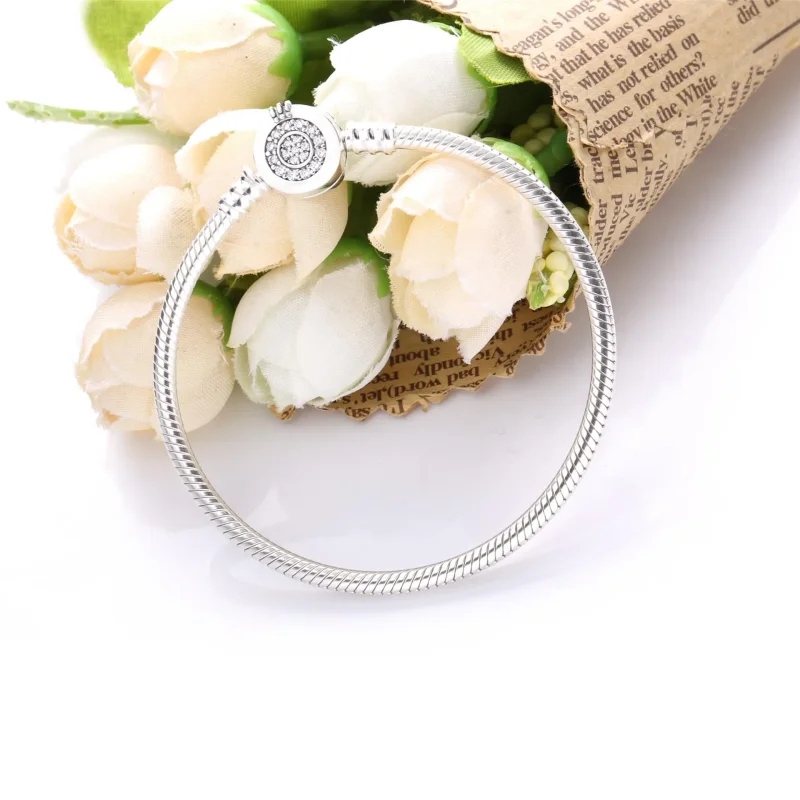 (slika za) Pandora Moments Sparkling Crown O Snake Chain Zapestnica - 599046C01 - Ogled 3