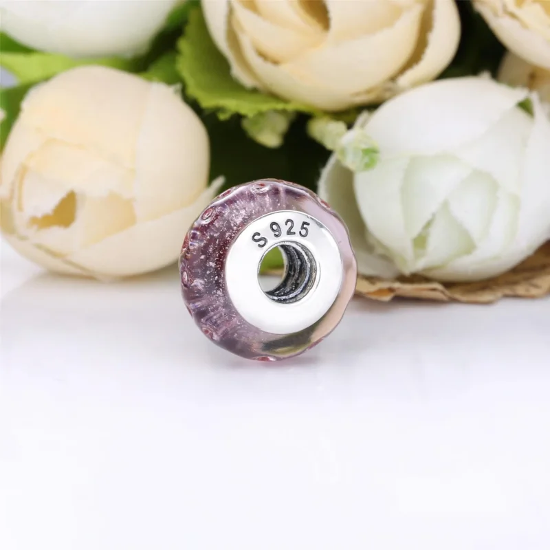 (slika za) PANDORA Obesek iz elegantno valovitega rožnatega muranskega stekla - 798872C00 - Ogled 3