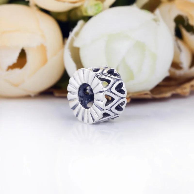 (slika za) PANDORA Obesek z distančniki s prostoročnim srcem Openwork - 798694C00 - Ogled 3