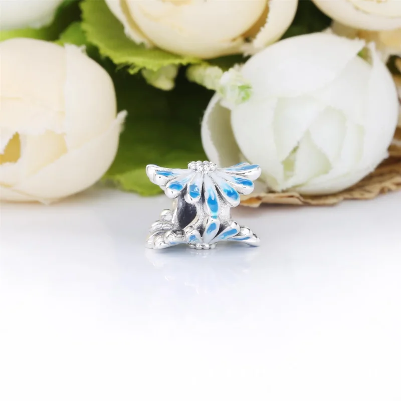 (slika za) PANDORA Obesek z rožami modre marjetice - 798775C01 - Ogled 4