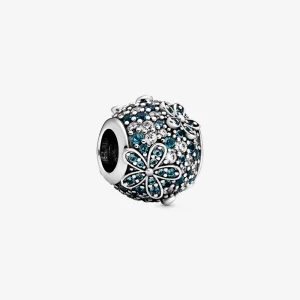 (slika za) PANDORA Obesek z rožami Teal Pavé Marjetica - 798797C01