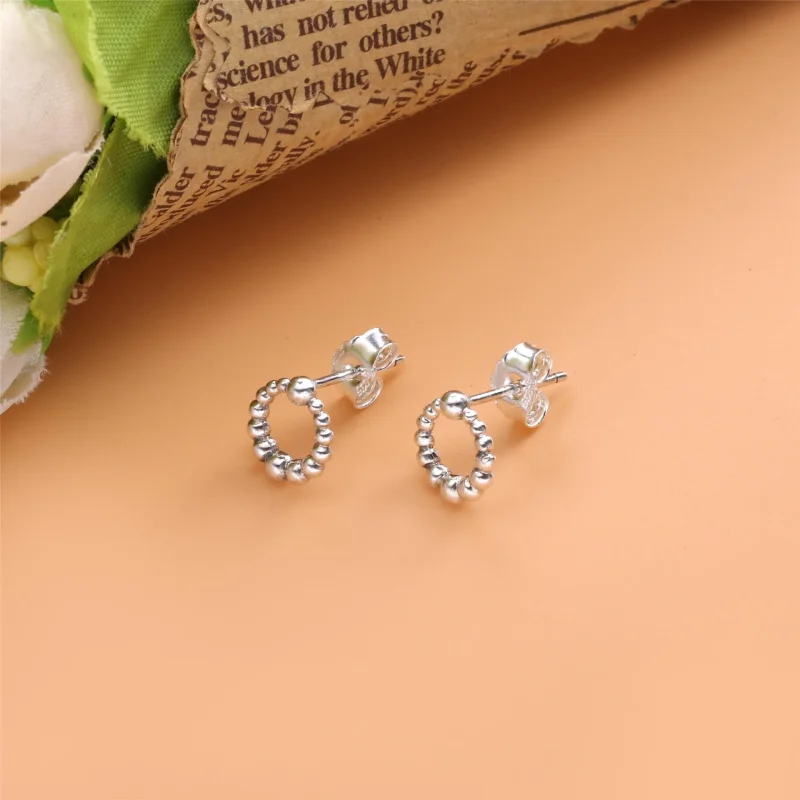 (slika za) PANDORA okrogli uhani s kroglicami - 298683C00 - Ogled 2