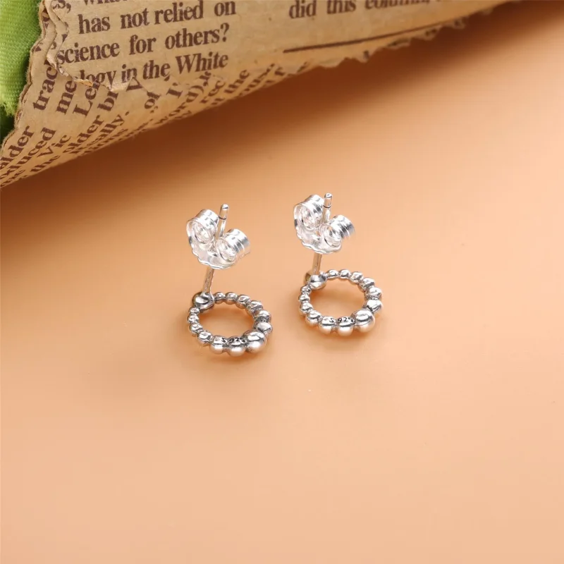 (slika za) PANDORA okrogli uhani s kroglicami - 298683C00 - Ogled 4