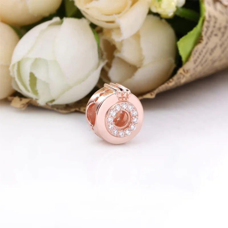 (slika za) PANDORA Open Center Pavé Crown O Charm - 789059C01 - Ogled 2