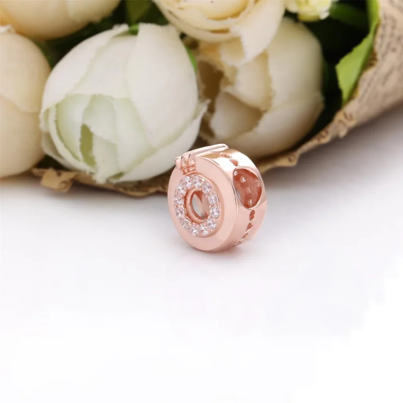 (slika za) PANDORA Open Center Pavé Crown O Charm - 789059C01 - Ogled 3