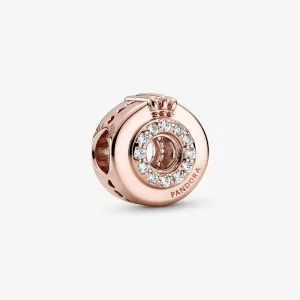(slika za) PANDORA Open Center Pavé Crown O Charm - 789059C01