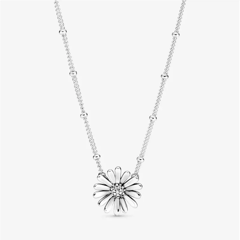 (slika za) PANDORA Pavé ogrlica z rožicami marjetic - 398964C01 - Slika izdelka