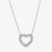 PANDORA Pavé ogrlica z vzorcem kačje verige z odprtim srcem - 399110C01