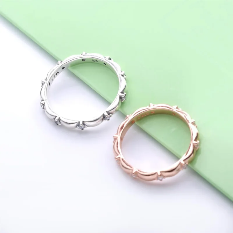 (slika za) PANDORA prstan s trakom s cvetnimi lističi - 198791C01 - Ogled 3