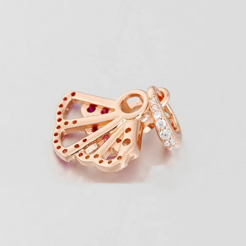 (slika za) PANDORA Rožnati viseči obesek s pahljačo - 788147C01 - Ogled 3