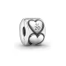 PANDORA srebrna sponka za 20. obletnico srca - 799006C00 PANDORA srebrna sponka za 20. obletnico srca - 799006C00