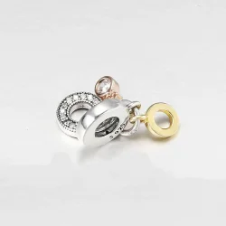 PANDORA Trojni monogram in logotip, prozoren Cz - 769044C01