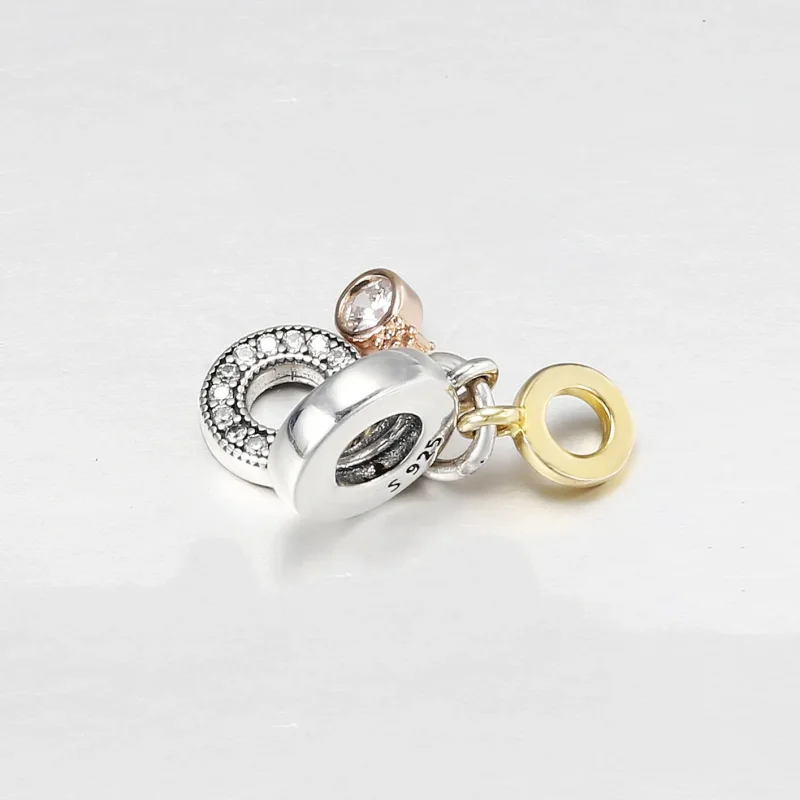 (slika za) PANDORA Trojni monogram in logotip, prozoren Cz - 769044C01 - Ogled 2
