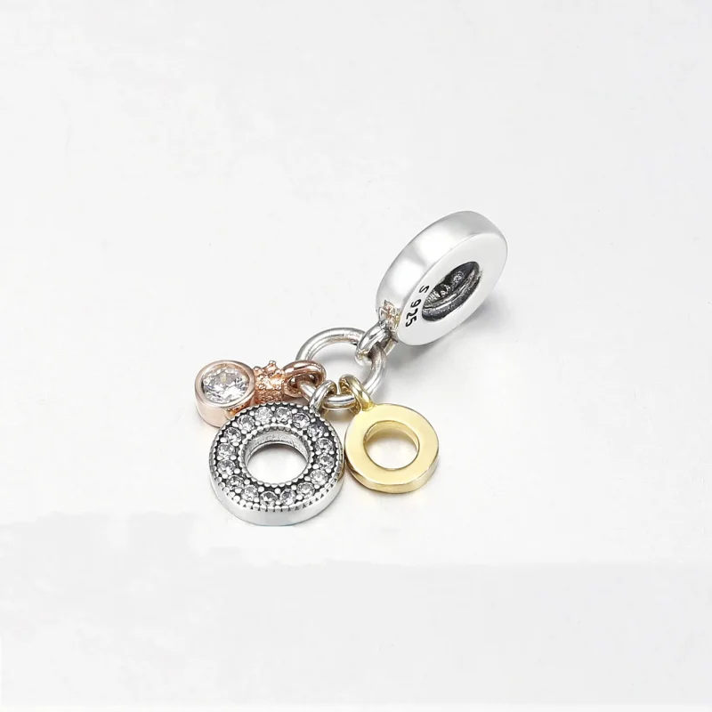(slika za) PANDORA Trojni monogram in logotip, prozoren Cz - 769044C01 - Ogled 3