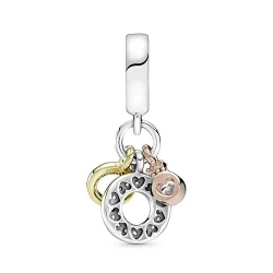 PANDORA Trojni monogram in logotip, prozoren Cz - 769044C01