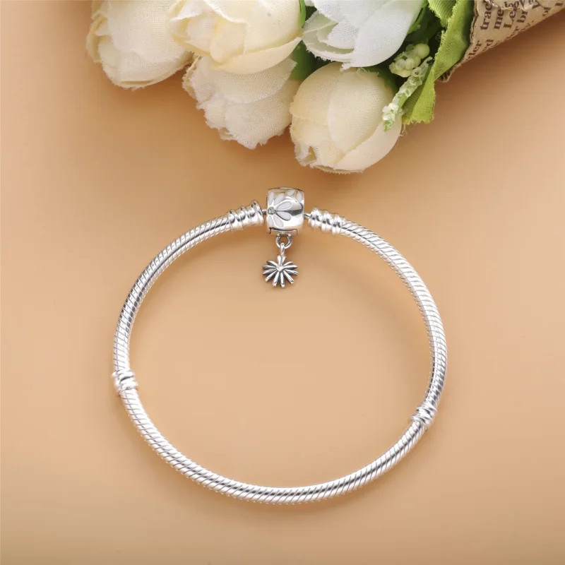 (slika za) PANDORA Zapestnica z zaponko v obliki marjetice - 598776C01 - Ogled 4