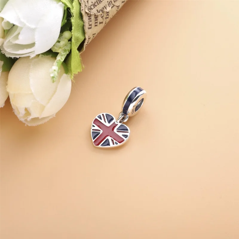 (slika za) Viseči obesek s srcem PANDORA Velika Britanija Union Jack - 791512ENMX - Ogled 2