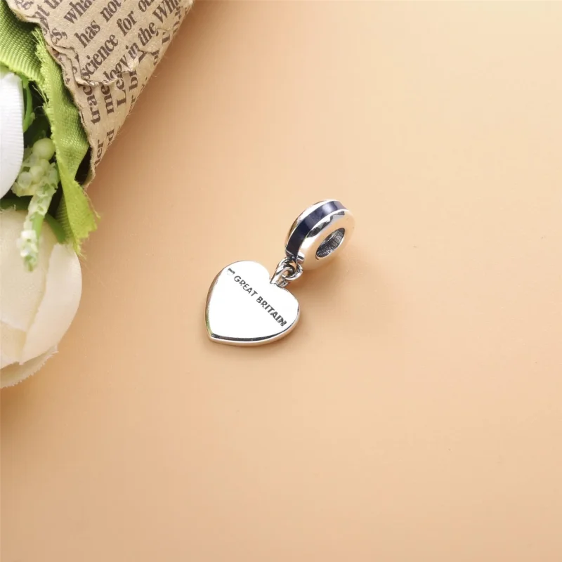 (slika za) Viseči obesek s srcem PANDORA Velika Britanija Union Jack - 791512ENMX - Ogled 3