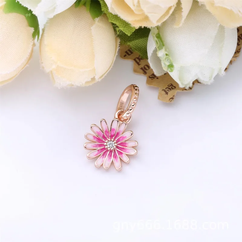 (slika za) Viseči obesek z rožnatimi rožicami PANDORA - 788771C01 - Ogled 3