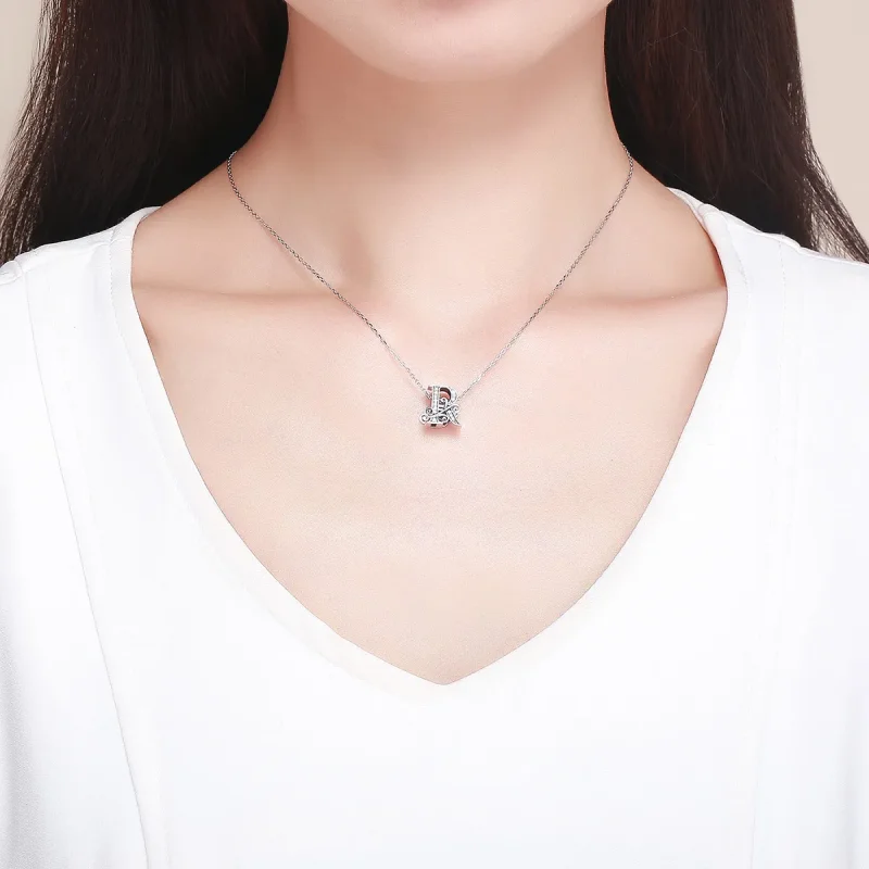 (slika za)  Obesek s bleščečimi pavé cvetovi v stilu Pandora, črka R - BSC030-R - Ogled 5