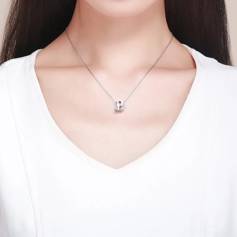 (slika za)  Obesek s bleščečimi pavéji v obliki črke B v slogu Pandora - BSC030-B - Ogled 5