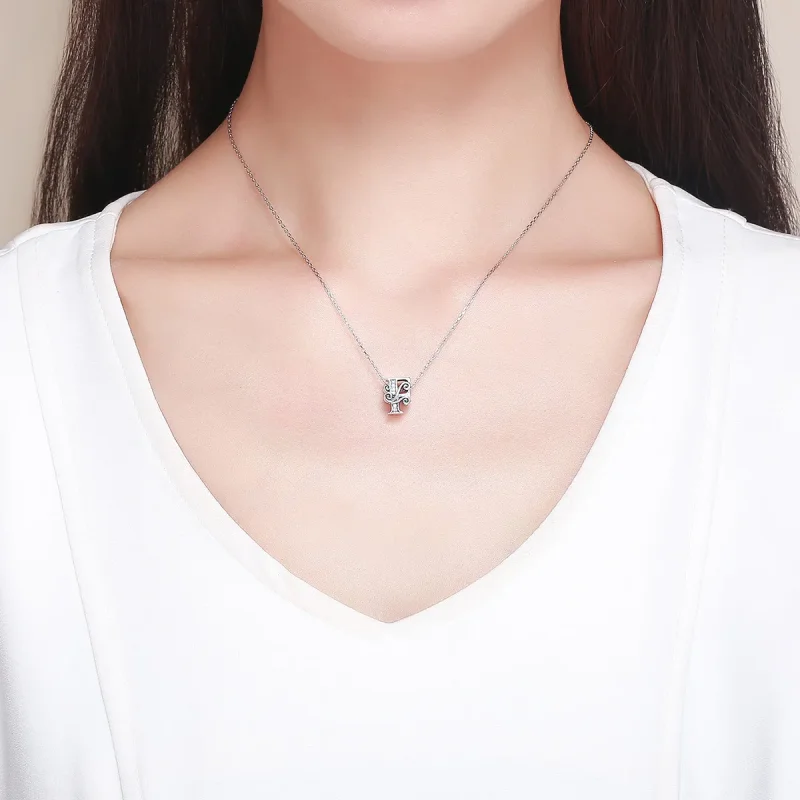 (slika za)  Obesek s bleščečimi pavéji v obliki črke F v stilu Pandora - BSC030-F - Ogled 5