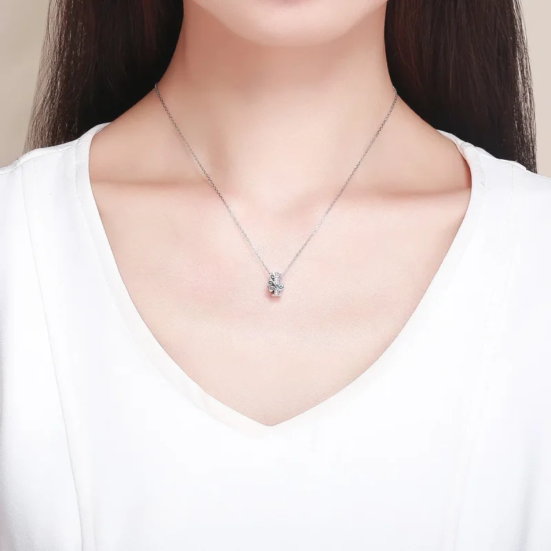 (slika za)  Obesek s bleščečimi pavéji v obliki črke I v stilu Pandora - BSC030-I - Ogled 5