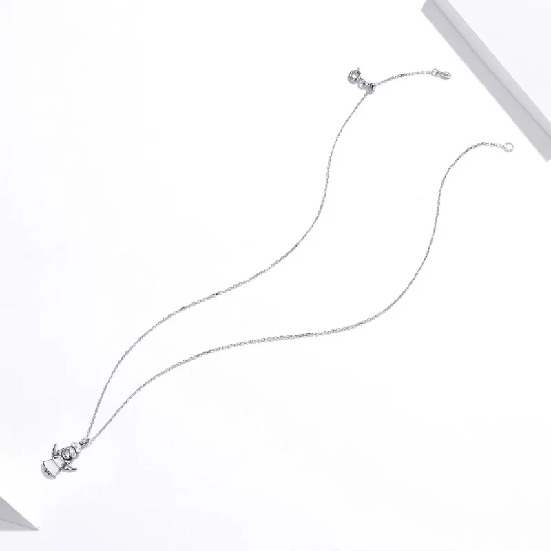 (slika za) Ogrlica z belim obeskom Angel Pandora Style - SCN425 - Ogled 4