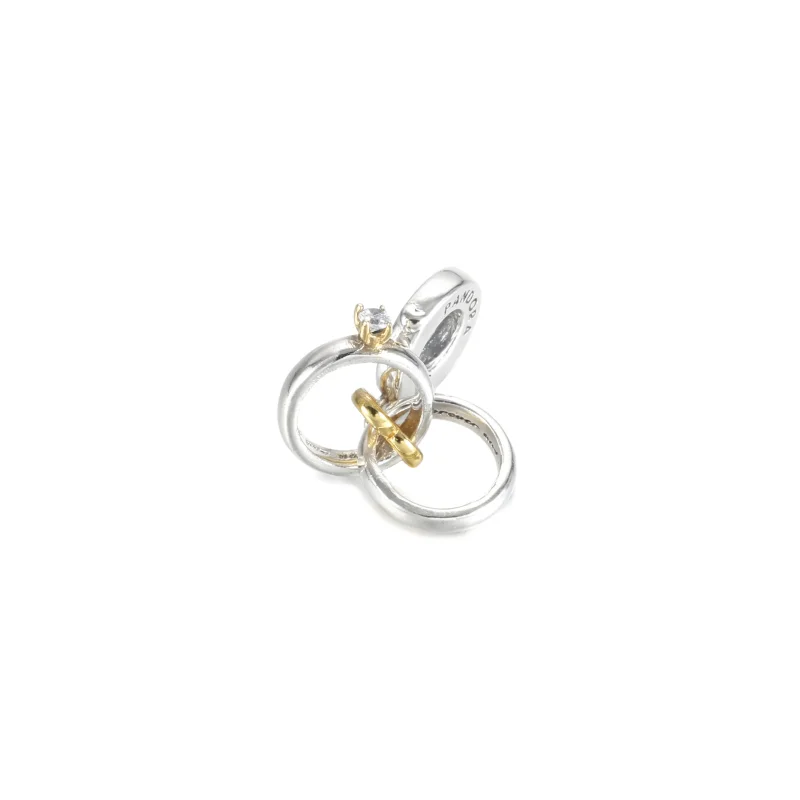 (slika za) Dvobarvni poročni prstani PANDORA viseči obesek - 799319C01 - Ogled 2