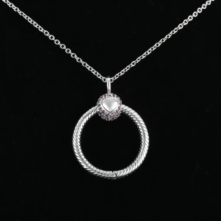 Majhen roza pavé O obesek Pandora Moments - 399097C02