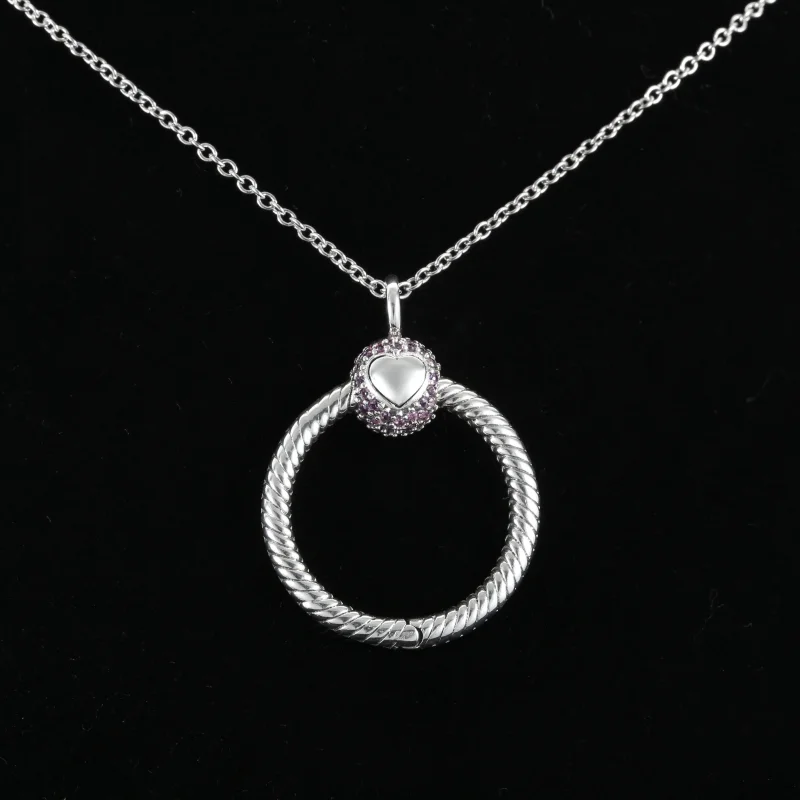 (slika za) Majhen roza pavé O obesek Pandora Moments - 399097C02 - Ogled 6