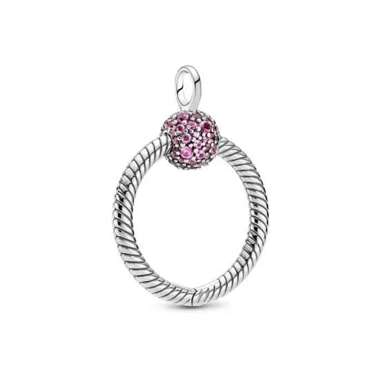 (slika za) Majhen roza pavé O obesek Pandora Moments - 399097C02