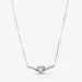 PANDORA Bleščeča ogrlica Wishbone Heart Collier - 399273C01 PANDORA Bleščeča ogrlica Wishbone Heart Collier - 399273C01