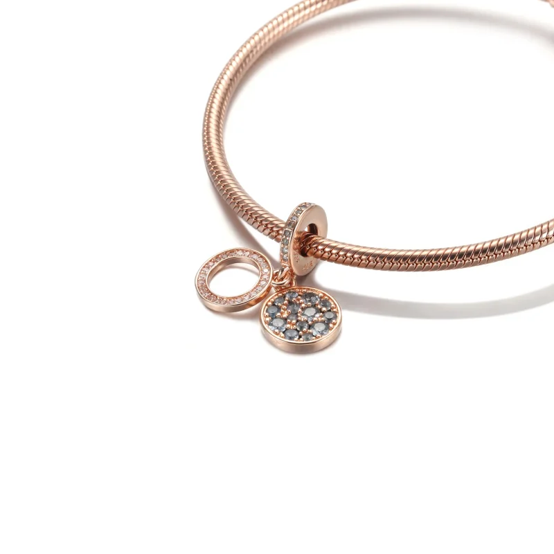 (slika za) PANDORA Bleščeči svetlo modri disk z dvojnim visečim obeskom - 789186C03 - Ogled 5